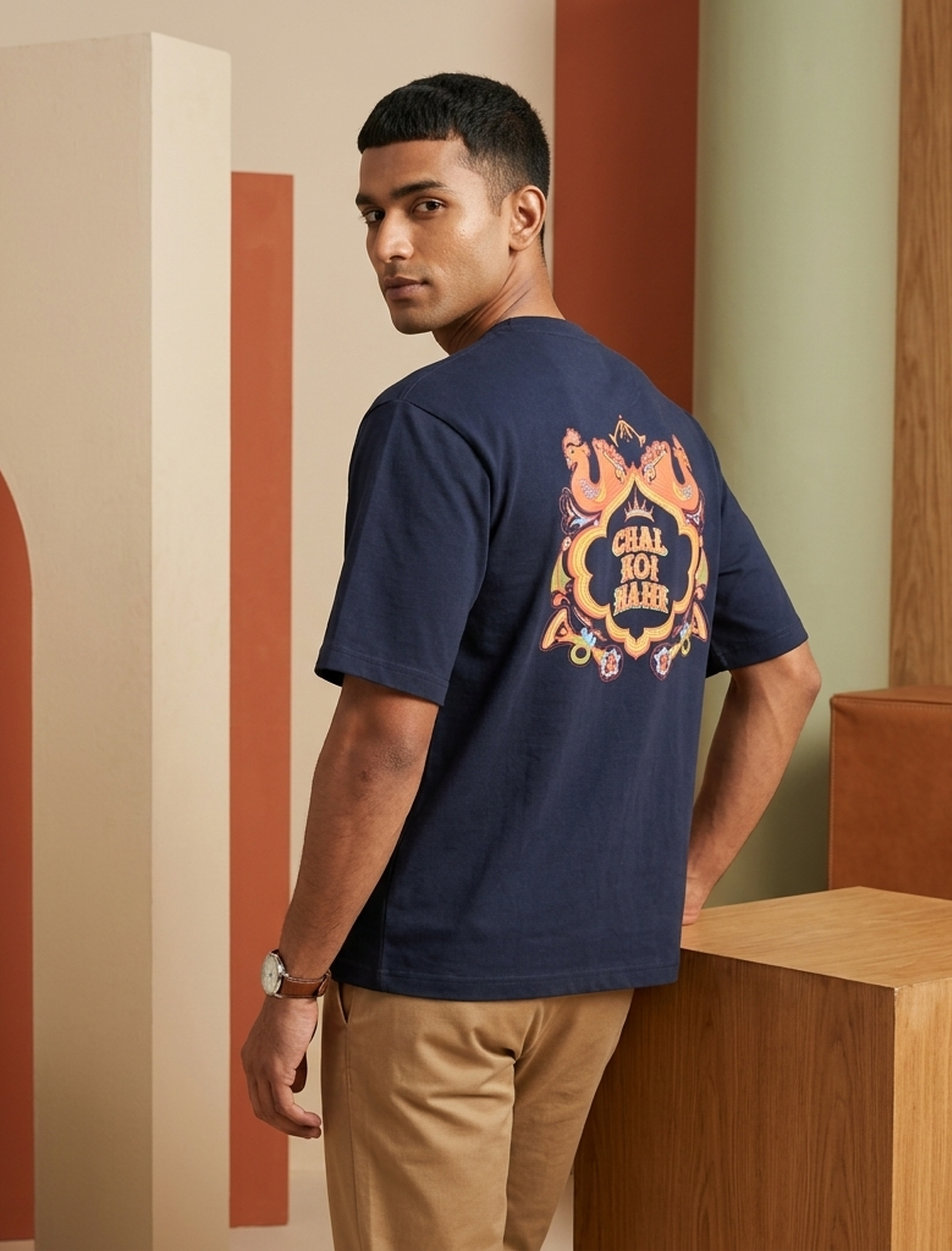 IndiThrob Indi Pop Chal Koi Nahi Oversized Graphic T-Shirt