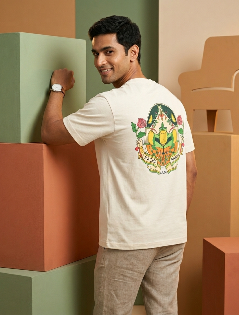 Indithrob Nostalgia Aam Panna Men Graphic Oversized T-Shirt