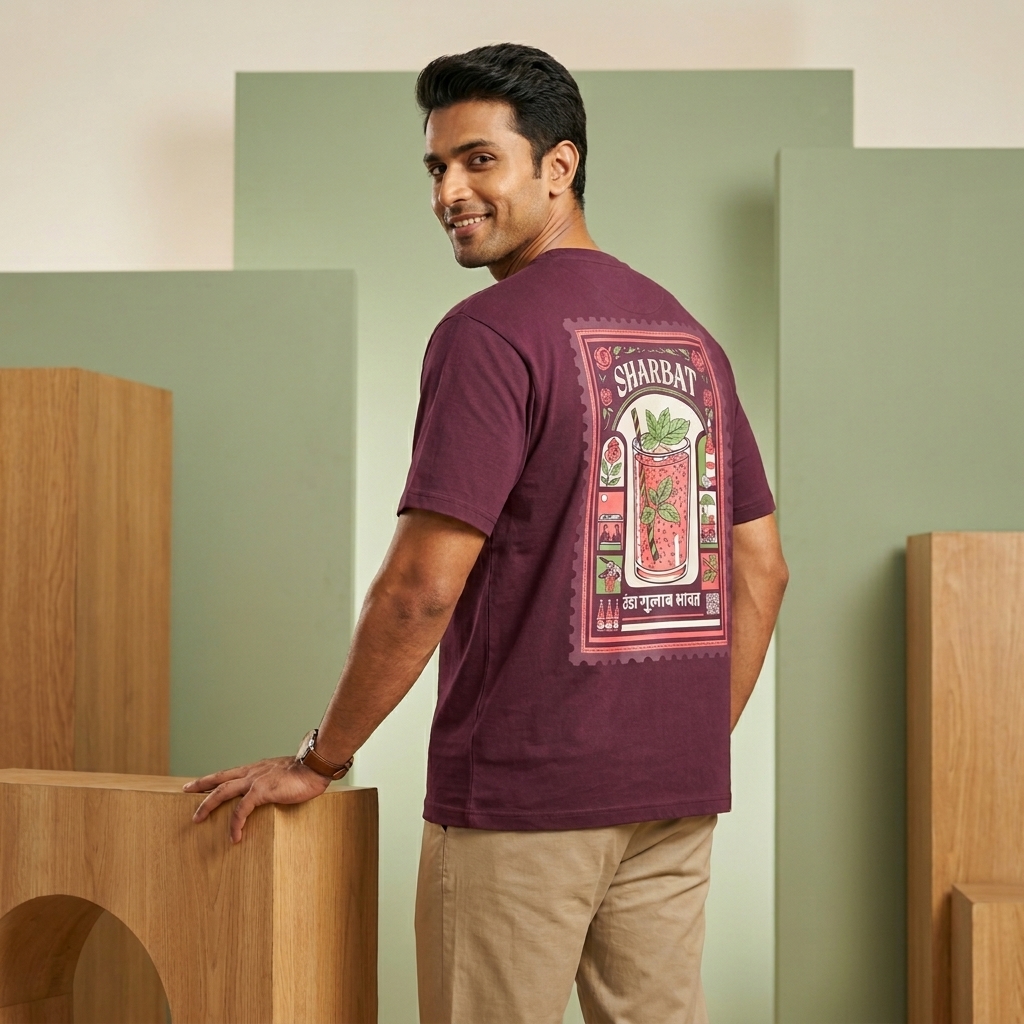 Indithrob Nostalgia Sharbat Oversized T-Shirt