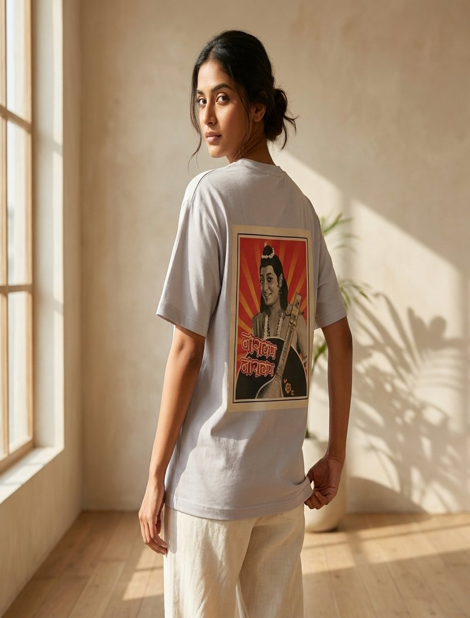 Indithrob Divine Narad Muni Men Graphic Oversized T-Shirt