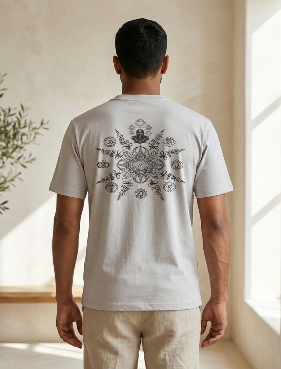 Indithrob Divine Mahadev Beige Lord Shiva Bold Art Printed Oversized T-Shirt