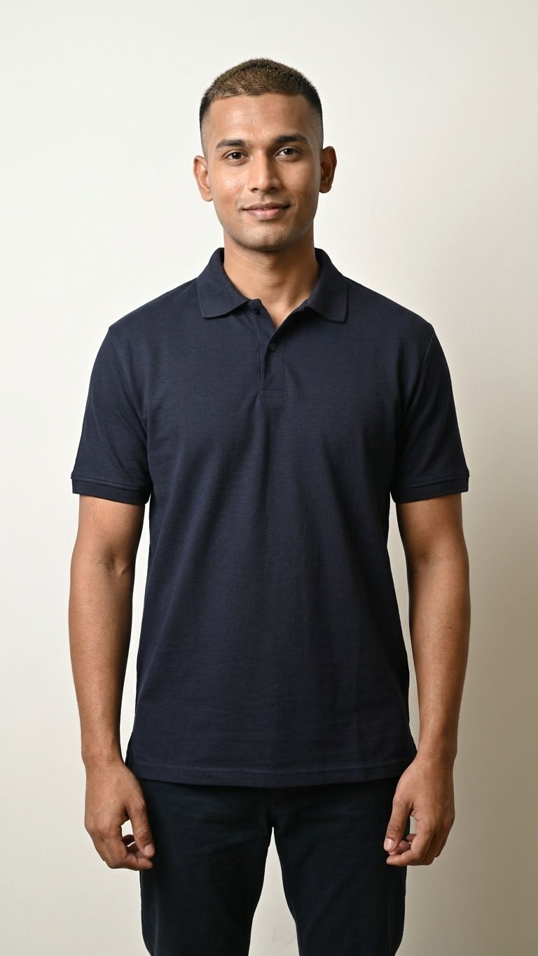 Indithrob No Logo Classic Polo T-Shirt Navy Blue