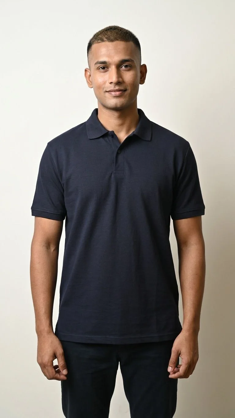 Indithrob No Logo Classic Polo T-Shirt Navy Blue