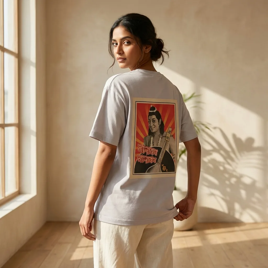 Indithrob Divine Narad Muni Men Graphic Oversized T-Shirt