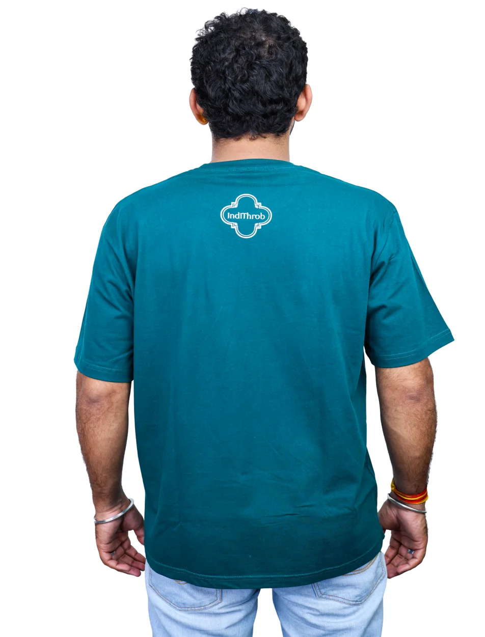 Indithrob Men Indian Aesthestics Tea Pot Print Graphic Oversized T-Shirt