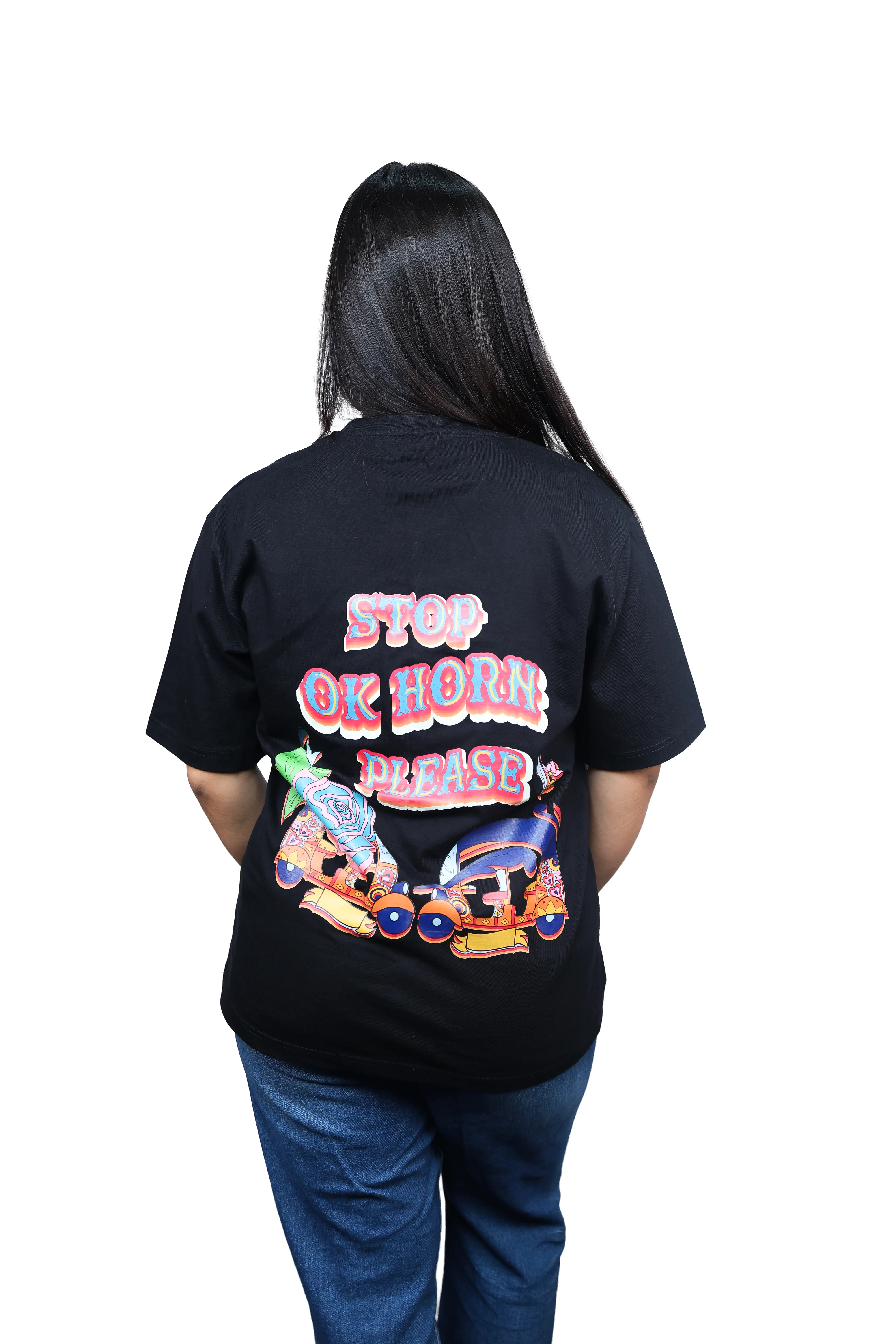 IndiThrob Indi Pop Horn Please Oversized Graphic T-Shirt